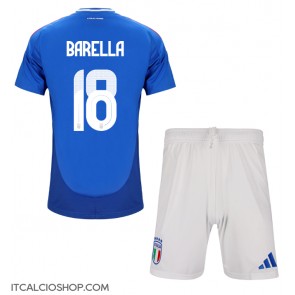 Italia Nicolo Barella #18 Prima Maglia Bambino Europei 2024 Manica Corta (+ Pantaloni corti)